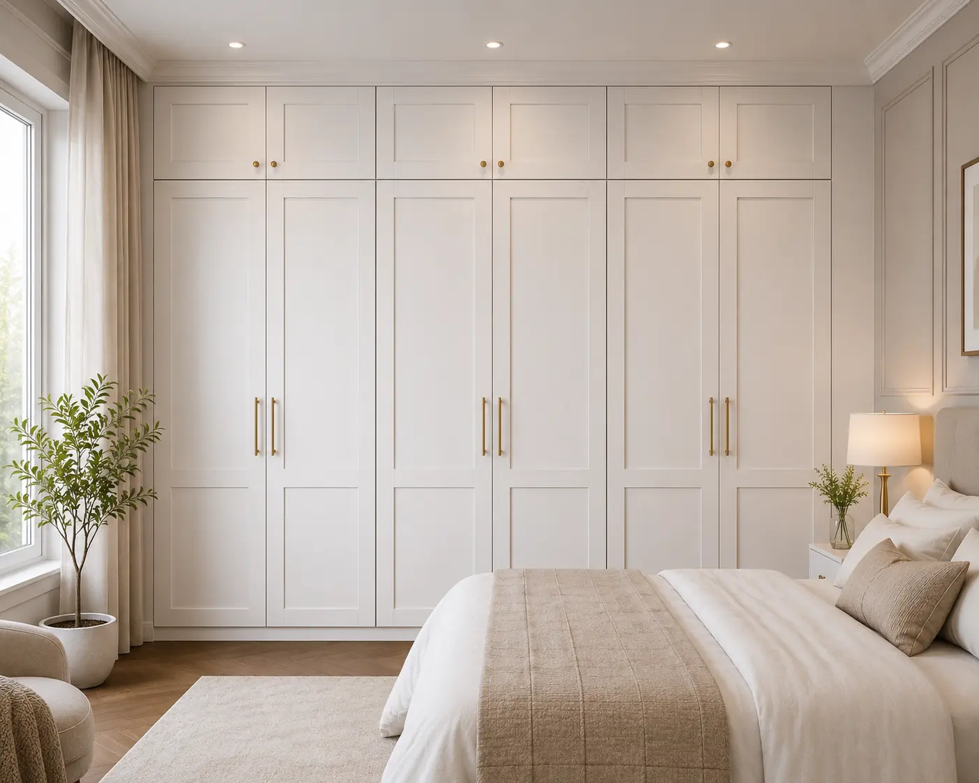 White Hinged Wardrobe with Shaker-Style Doors